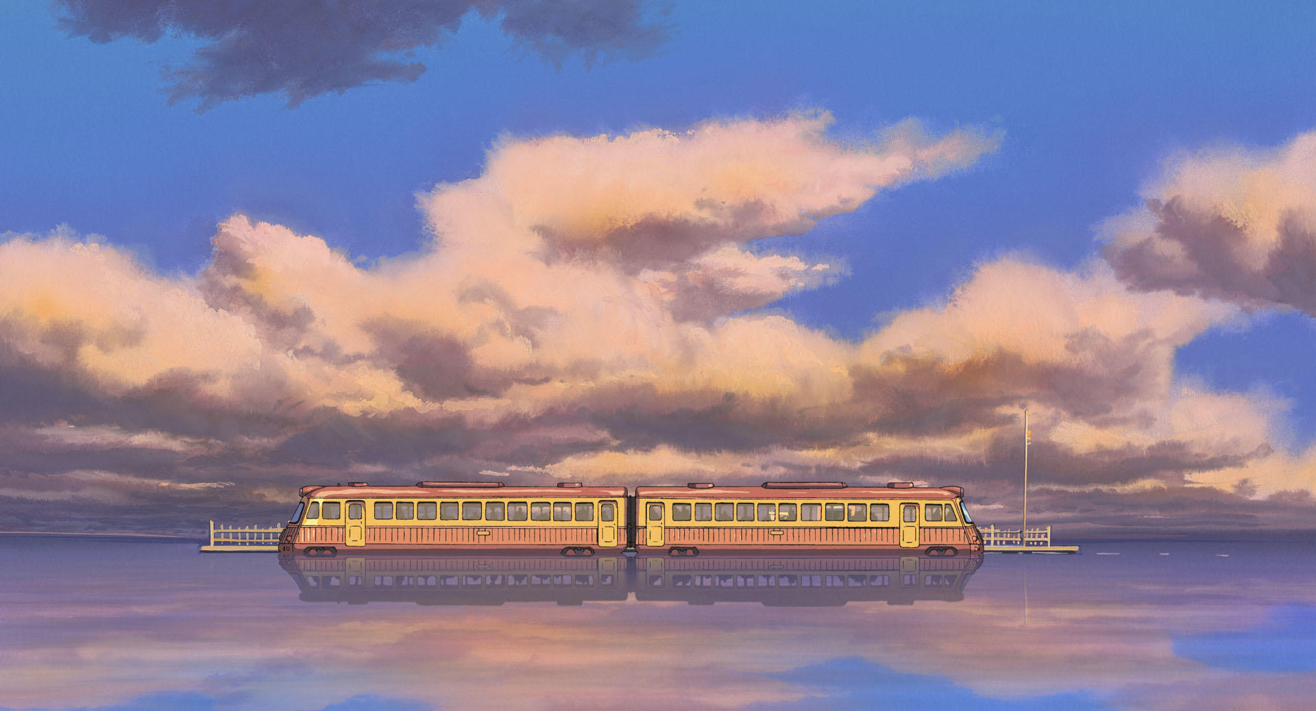 千尋が乗っている電車の場面